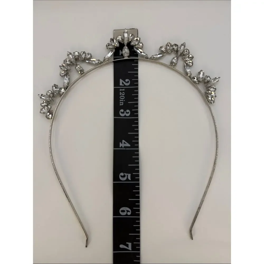 Crystal Embellished Silver Tiara Headband